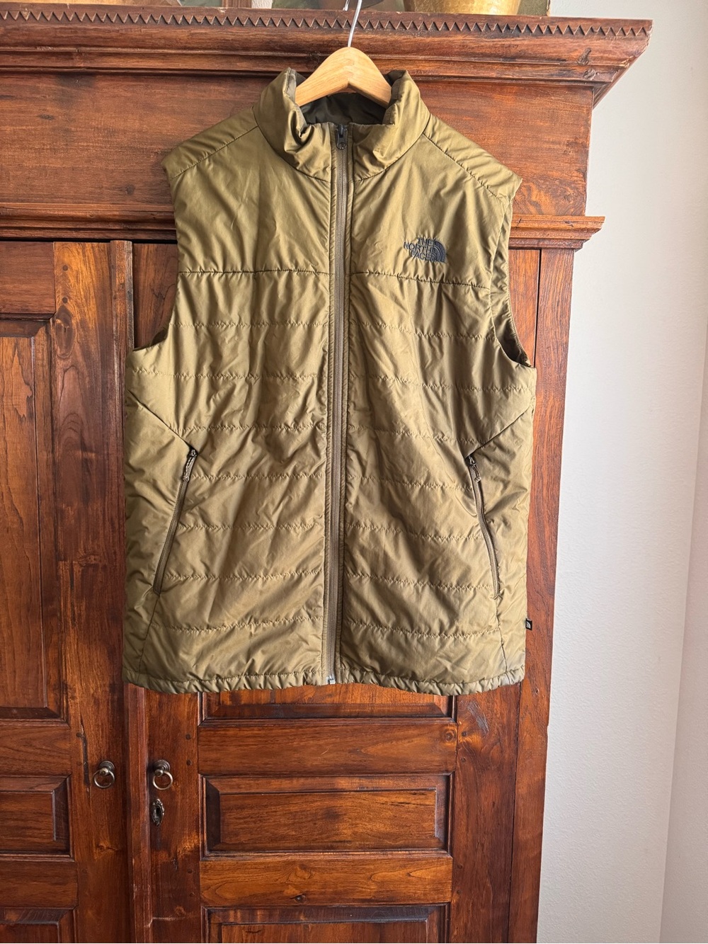 The North Face Green Vest Full Zip Quilted Pockets Size Large